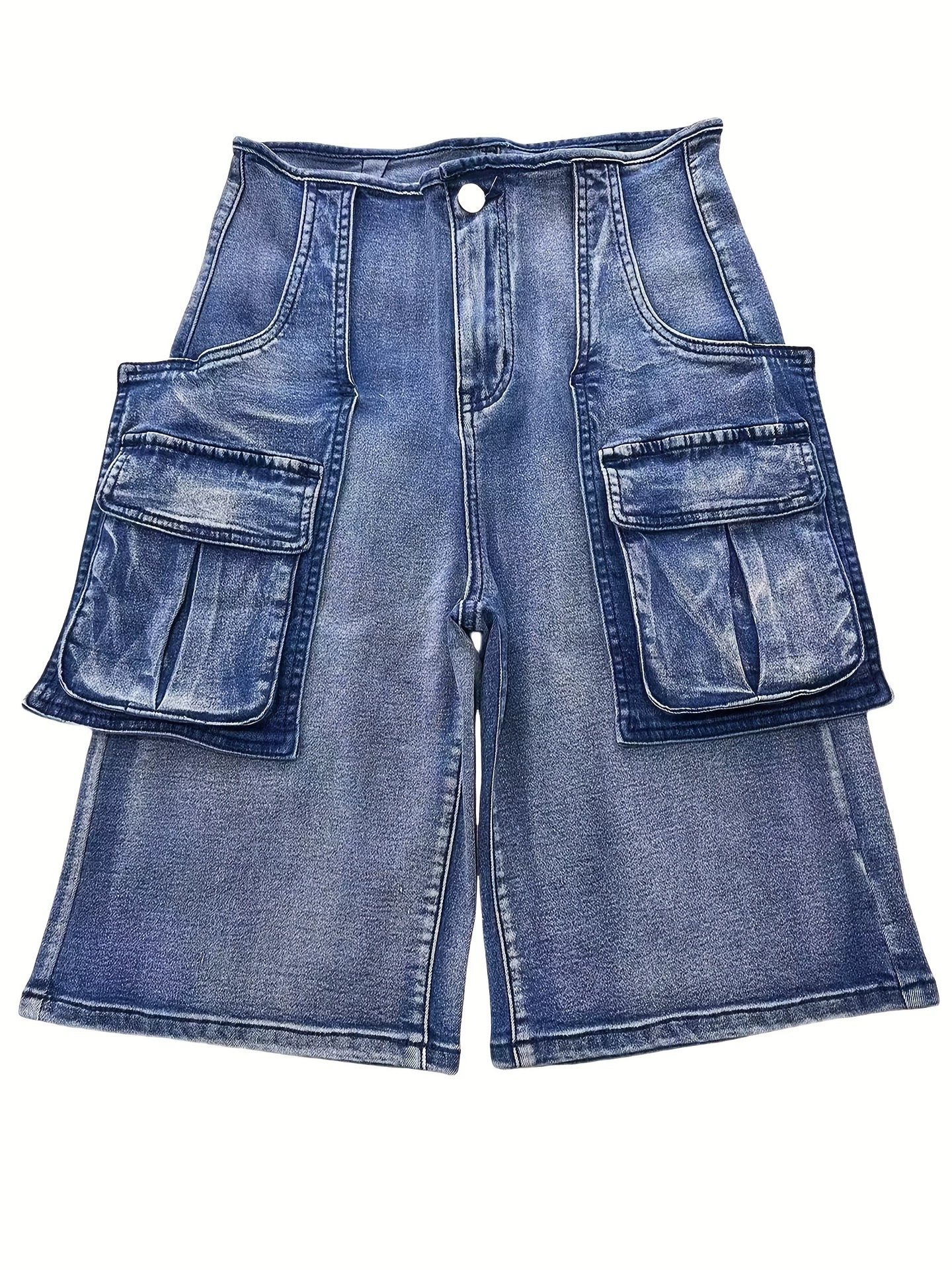 [Y2K Женские джинсовые шорты с высокой талией distressed Bermuda shorts ]