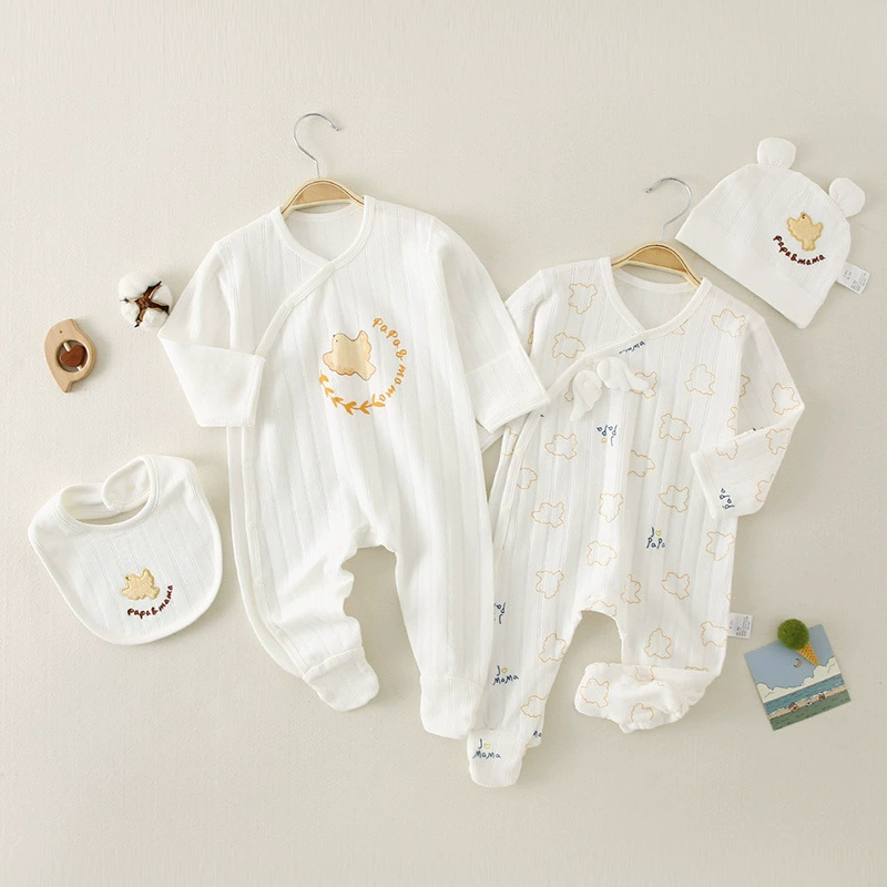 Я люблю маму и папу, хлопок, жаккард, хлопковая шерсть, четырехсезонный альпинистский костюм для новорожденных с защелкой Wings