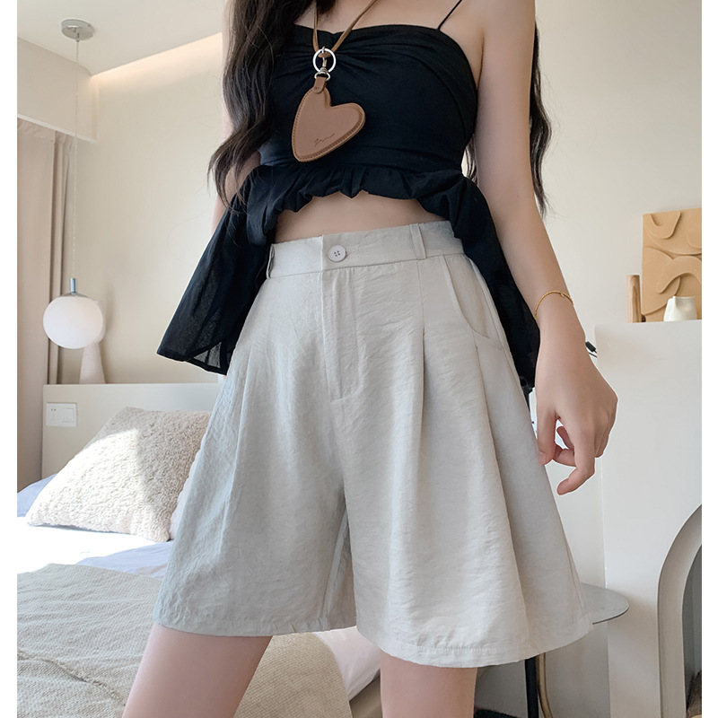Pantalones de traje blancos estilo japonés para mujer, novedad primavera/verano 2026, de cintura alta, talla pequeña, casuales, de seda de leche, de pierna ancha.