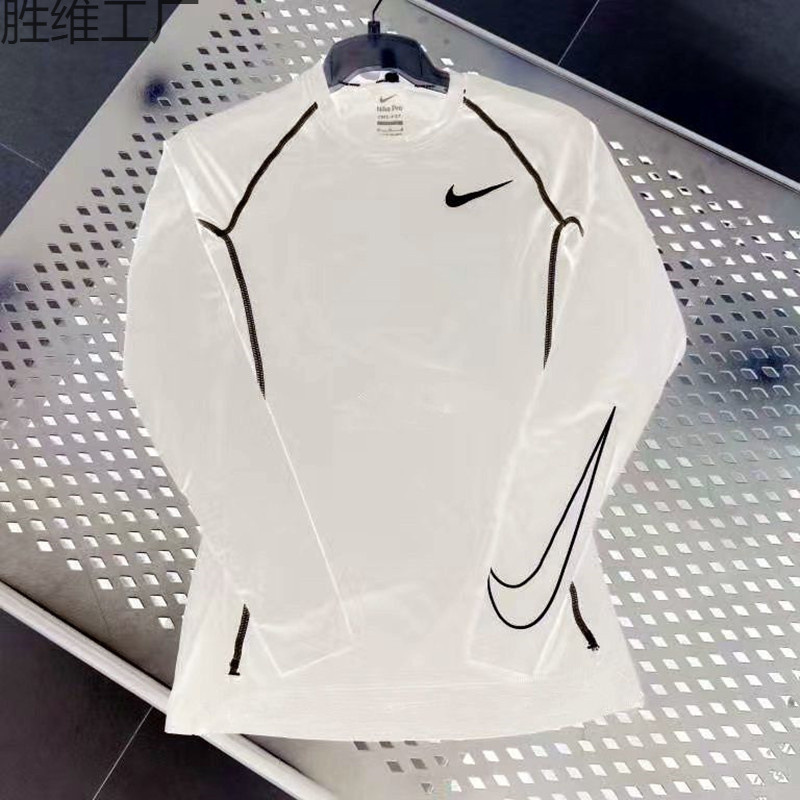 新款运动紧身衣长袖男高弹打底跑步健身T恤蓝球服田径训练上衣