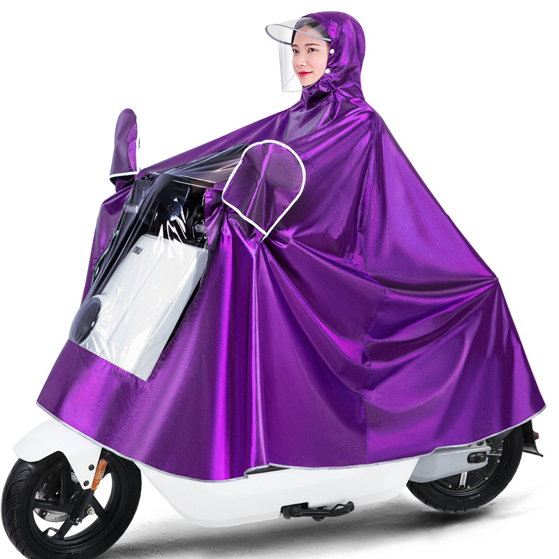 Coche eléctrico impermeable motocicleta poncho extra-grande engrosada sola moda máscara impermeable bicicleta impermeable adulto