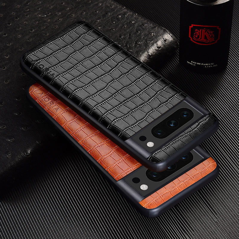 Applicable to [Google] Google Pixel 8 Pro Pixel 7A simple crocodile leather phone case