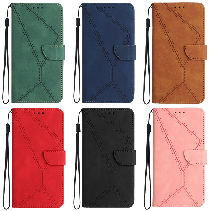 Suitable for iPhone 17 Phone Case Embossed Leather Case Apple 16 Embossed Stripe Card Holder Wallet Se Protective Case