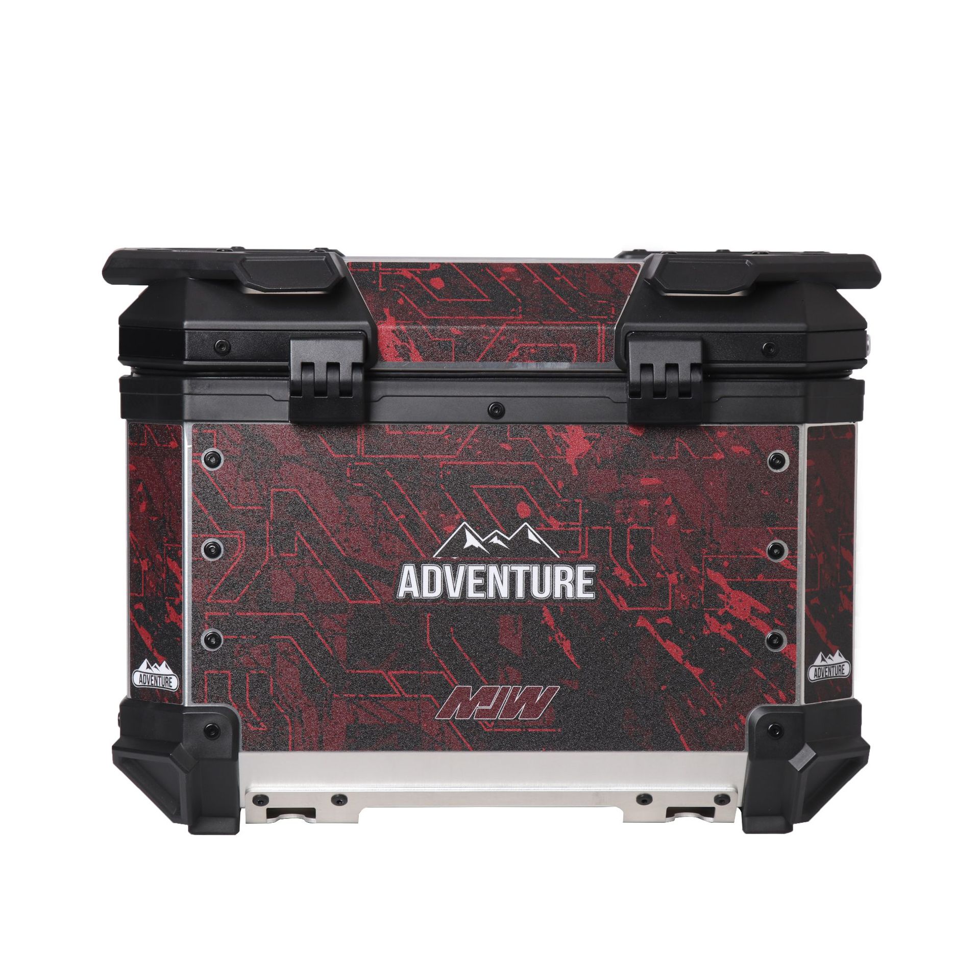 45L clásico calcomanías rojas aleación de aluminio pedales de motorcicleta Maverick maletero maletero universal coche eléctrico