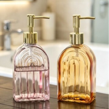 New Transparent Hand Sanitizer Glass Bottle for Hotels and Guesthouses, Press-Type Skincare Bottle, Shower Gel Soap Bottle, High-End New Transparent Hand Sanitizer Glass Bottle for Hotels and Guesthouses, Press-Type Skincare Bottle, Shower Gel Soap Bottle, High-End