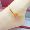 Ankle bracelet, fashionable one bead bracelet, brass accessory, Korean style