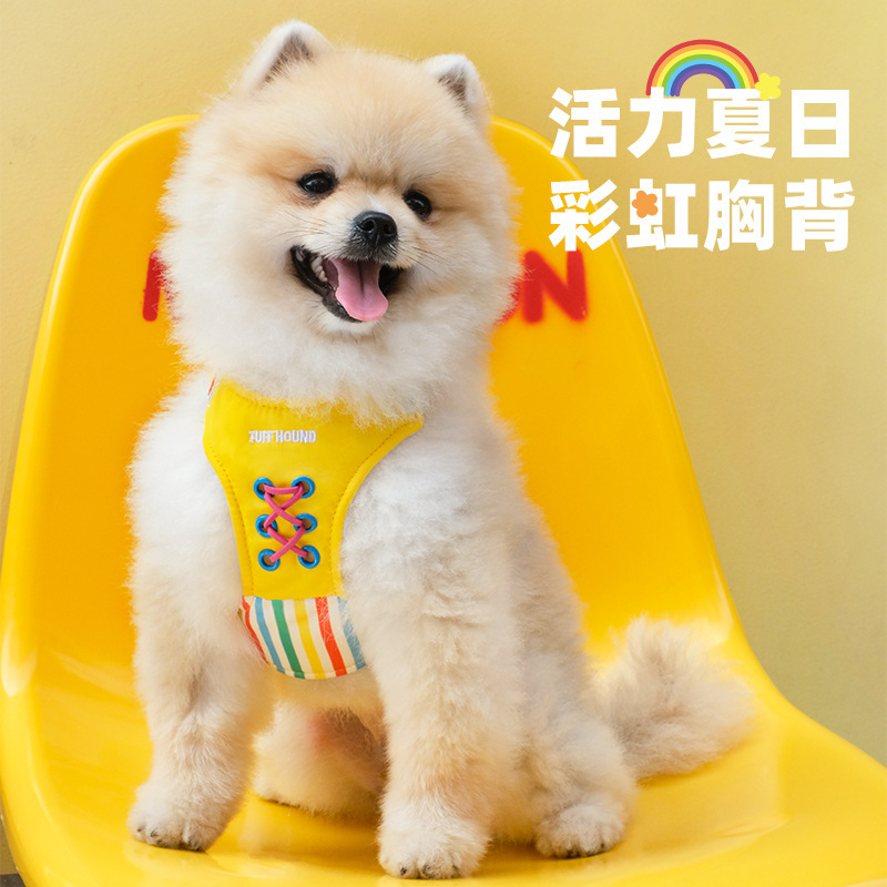 TUFFHOUND it is willing to rainbow vest style Corgi chest dog leash small and medium-sized dog pet supplies wholesale