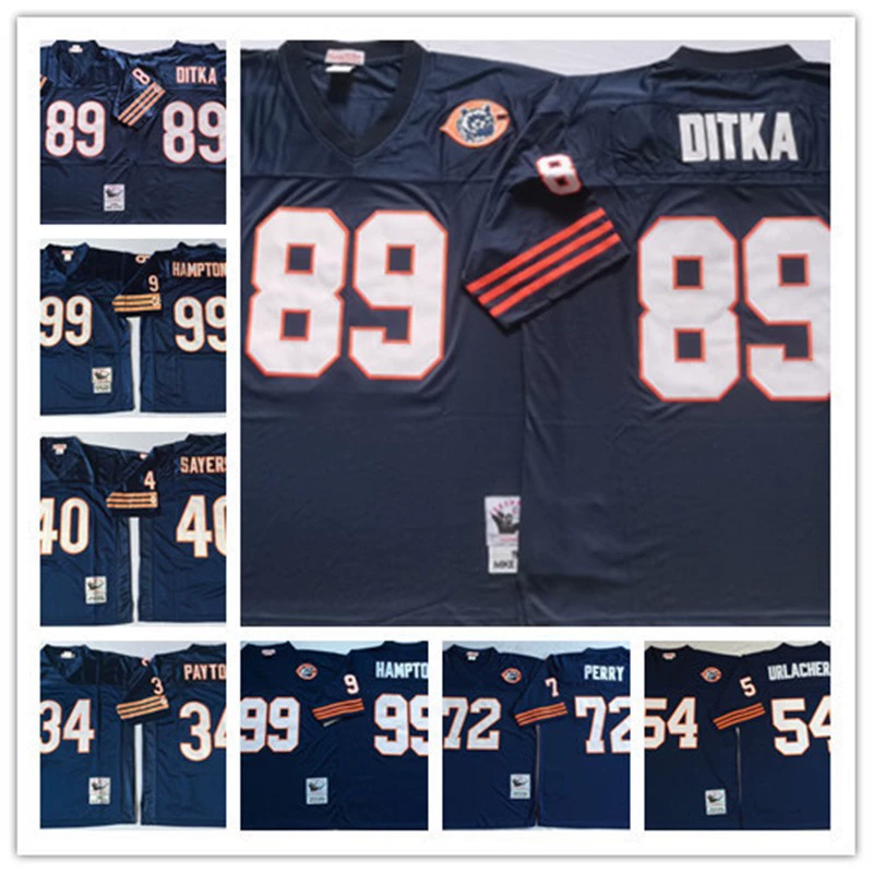 [Chicago Bears] Трансграничная форма для регби Chicago Bears ретро-джерси с вышивкой легендарная спортивная одежда