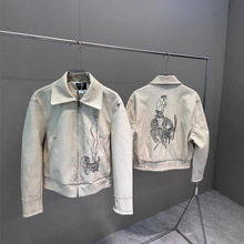 2025秋冬新款E@RD忧郁的富二代神秘人刺绣小羊皮夹克外套一件批发