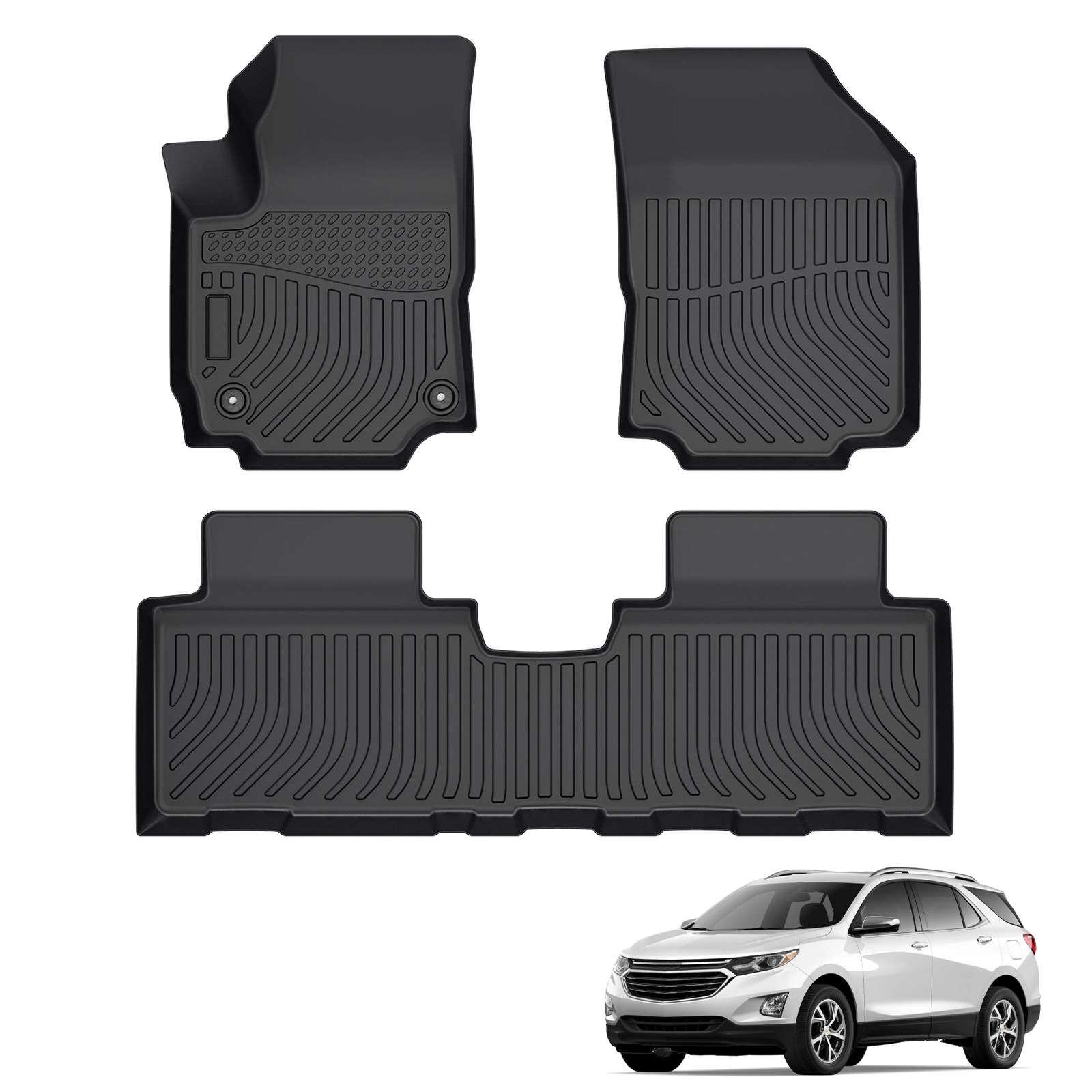 Chevrolet Equinox Chevy uchun maxsus tayyorlangan bardoshli TPE pol gilamchalari.