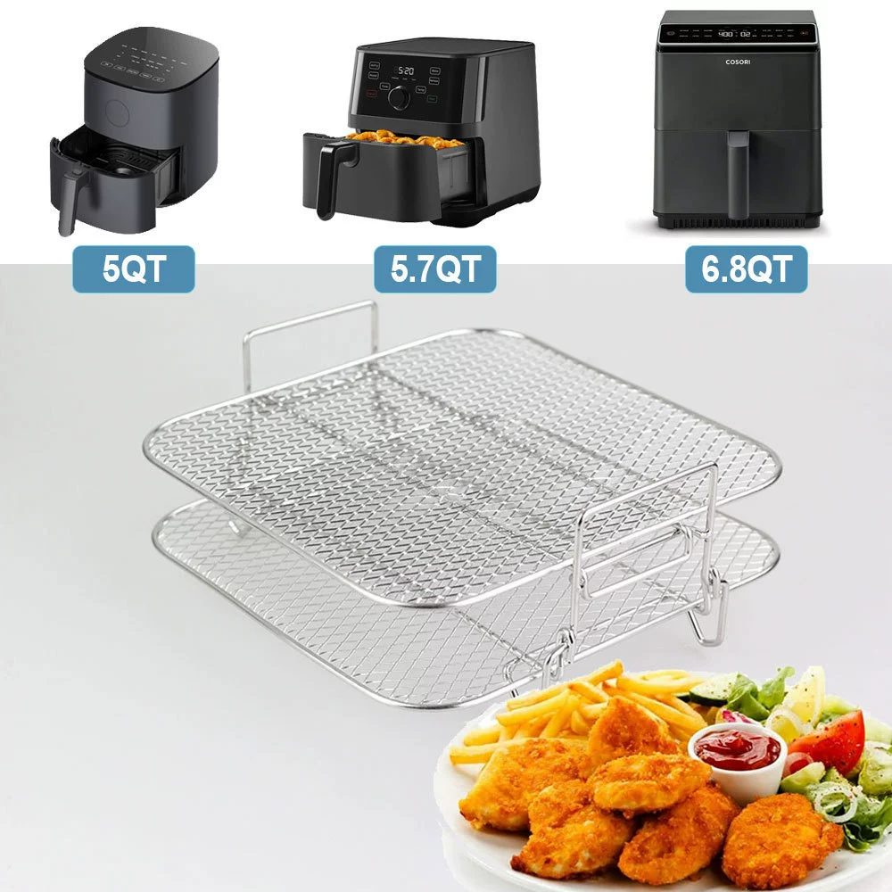 [Подходящие аксессуары для двойной кастрюли воздушной фритюрницы Air Fryer силиконовый горшок 7.5L-8L двойной уровень решётки]