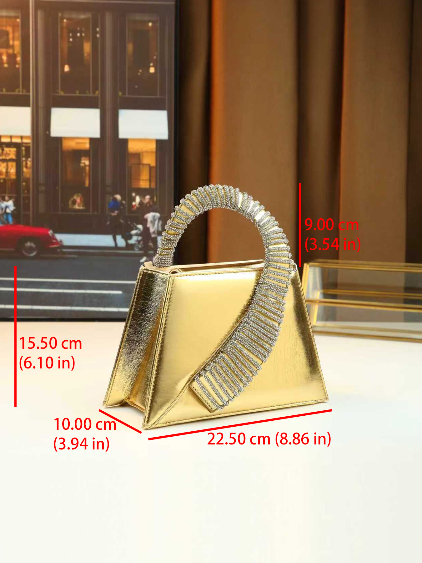 Elegante borsa a mano di lusso tempestata di diamanti, borsa quadrata da donna finemente realizzata per feste, con catena, da portare a tracolla o a spalla._voghion.com