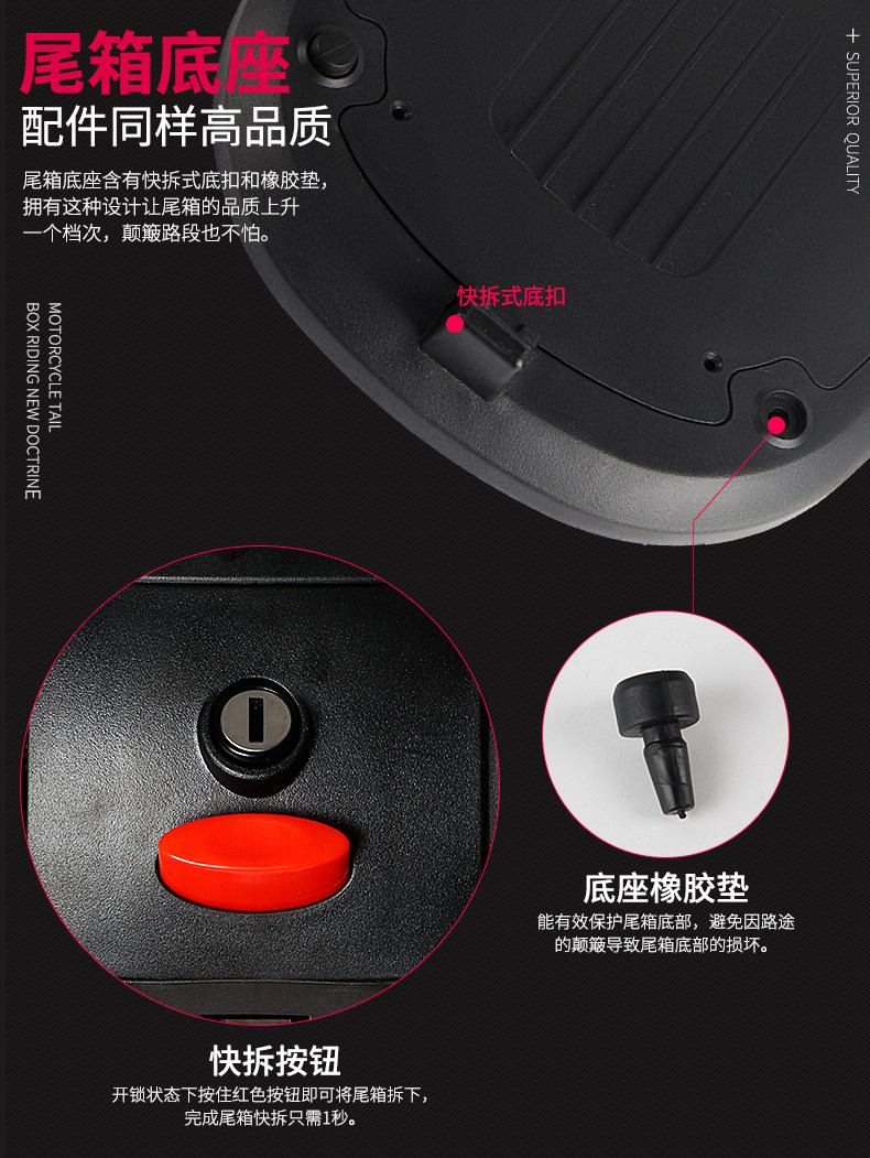 Wanlihao E29 is suitable for Honda nx125 motorcycle tail box, electric vehicle trunk, and universal storage toolbox