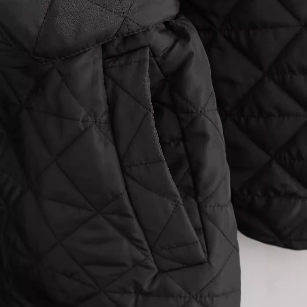 Damenbekleidung 2024 Herbst/Winter neue vielseitige Slim Fit Taille mit Kapuze mittellange Baumwolljacke_voghion.com