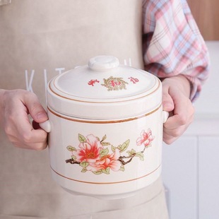 Ceramic Double-Lid Stew Pot for Home Use, Suitable for Stewing, Soup, and Bird's Nest Soup, Wholesale
