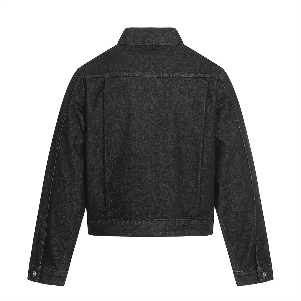 Veste en jean style américain pour homme, tendance hip-hop, boucle style avion, coupe courte plissée_voghion.com