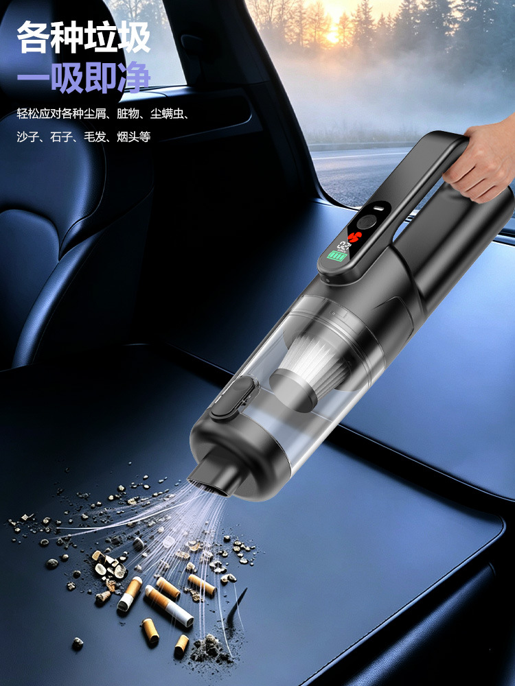 Car vacuum cleaner with high power and super strong suction, portable small handheld mini vacuum cleaner for home and car use