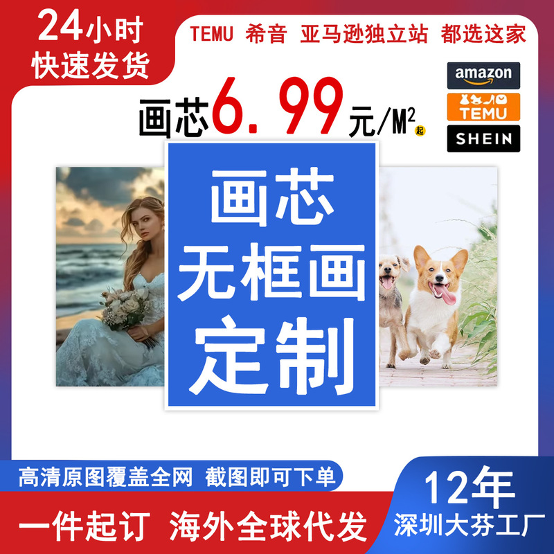 Shenzhen Dafen Village Portrait Pet Canvas Painting Modern Minimalist Decorative Painting Wall Art Spray-Painted Canvas Painting Core Customization