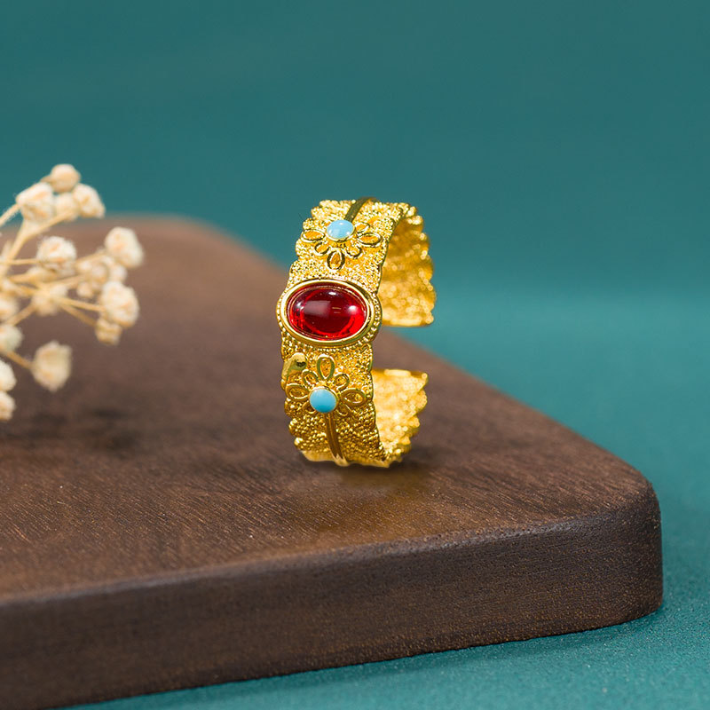 Vintage Designer Ring Für Damen Aus Achat Und Hetian Jade_voghion.com
