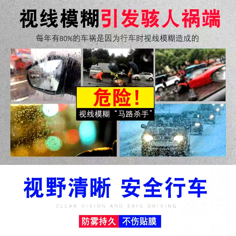 [Anti-Rain] Rearview Mirror Rain-Proof Agent, Car Glass Anti-Fog Pen, Waterproof Car Window Water-Repellent Film, Anti-Rain Paste