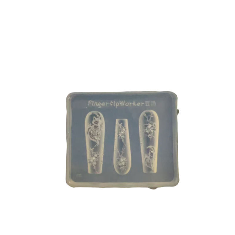 美甲硅胶模具桃花狐狸美甲装饰模具创意穿戴甲装饰硅胶模具|undefined