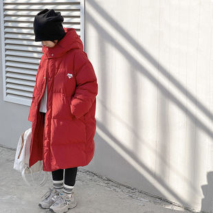 Korean Children's Wear Children's Down Jacket Mid-length Knee-length Thickened Winter Wear for Boys and Girls
