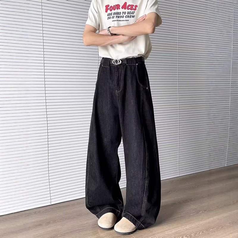 American-Style Cleanfit Black Jeans for Men, 2026 New Trendy High-Street Loose Straight Wide-Leg Pants Men's Clothing American-Style Cleanfit Black Jeans for Men, 2026 New Trendy High-Street Loose Straight Wide-Leg Pants Men's Clothing