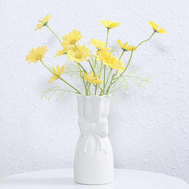 Jarrón de cerámica de estilo europeo, decoración hidropónica creativa con flores secas, arreglo floral, regalo artesanal para días festivos