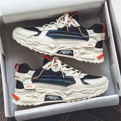 男鞋夏季2024新款百搭網面透氣青少年增高運動休閒跑步老爹潮鞋男