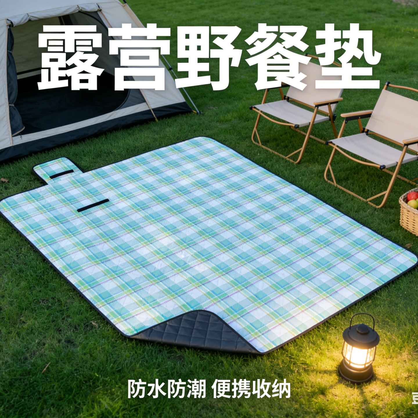 레이크 블루 그리드 170*200cm