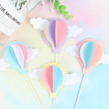 Baking Cake Decoration Ornaments Stereo Hot Air Balloon Card Insert Ball Ball Cloud Plug-in Baby Birthday Party Dress