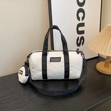 韩版ins百搭尼龙波士顿包女时尚通勤手拎枕头包休闲单肩斜挎小包