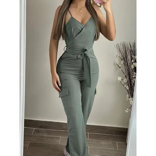 M 67822 Lace up button women's jumpsuit ϵ���~��Ůʿ�B�wѝ