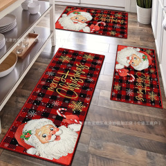 アマゾンクリスマスツリー雪だるまキッチンマット祝日装飾マット秋クリスマス玄関玄関玄関マット