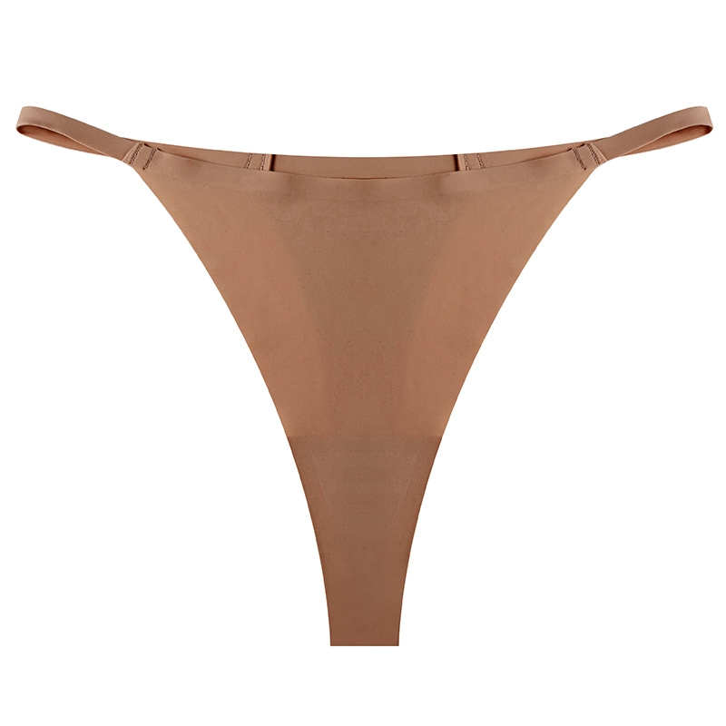 Ropa interior deportiva de suministro transfronterizo de una pieza T pantalones de seda de hielo transpirable de secado rápido de cintura baja sin costuras sexy Correa delgada Tanga