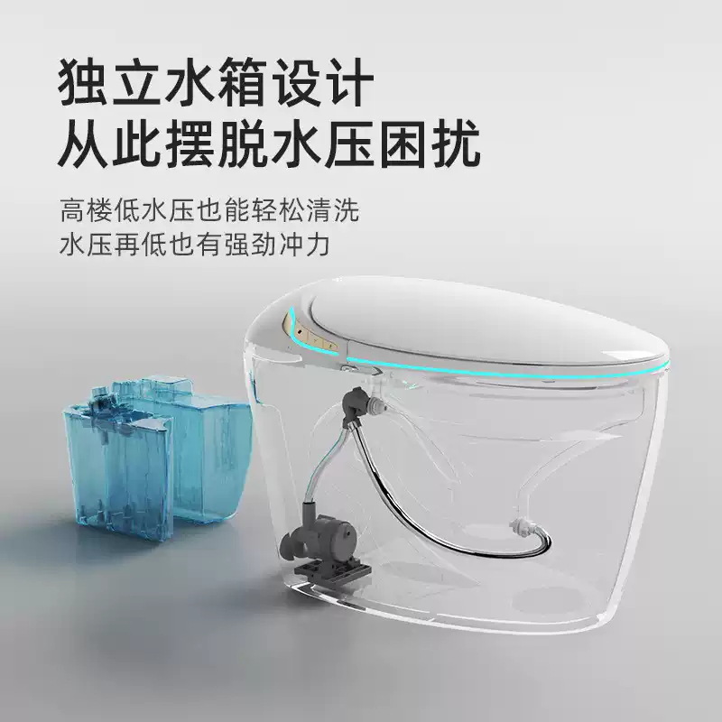 Nuevo inodoro inteligente en forma de huevo para el hogar, inodoro eléctrico instantáneo sin límite de presión de agua para el hogar integrado completamente automático