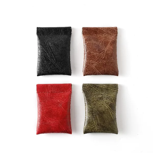 Men's and Women's Ring Waist Key Bag Coin Small Cosmetics Bag Spliced Artificial Leather Card Holder Novelty Coin Purse Cross-Border