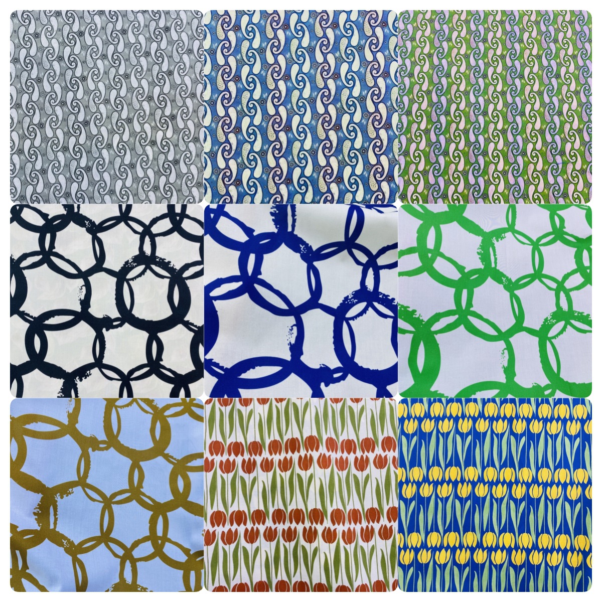 几何图案印花布 全棉60支府绸印腰果琵琶花 童装女装服装面料