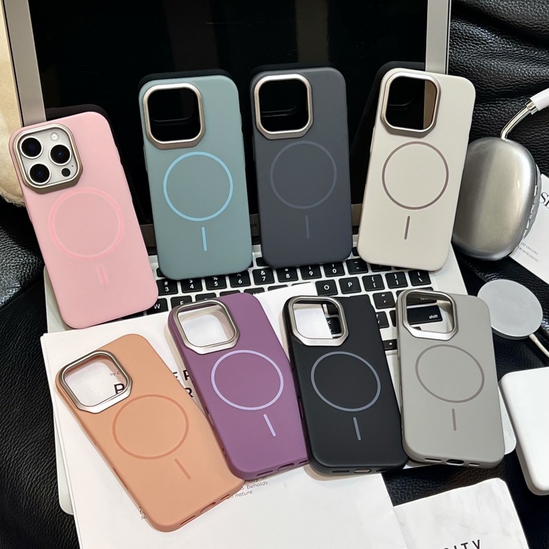 iPhone17promax肤感磁吸手机壳苹果16金属镜头15纯色14防摔保护套|undefined