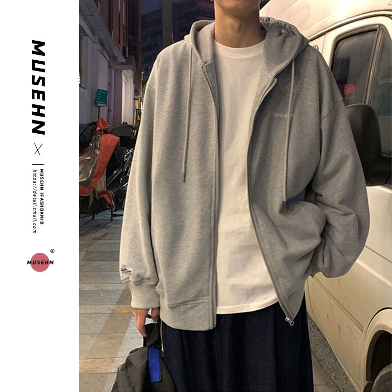 Кардиган, свитер, мужской с капюшоном на молнии, повседневное свободное Спортивное весенне-осеннее пальто для пар, модный универсальный топ