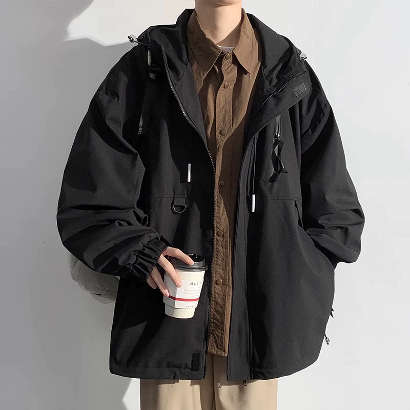 Осенняя куртка, ветро- и водоотталкивающий худи для отдыха, oversized