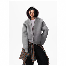 春秋季学院风百搭开衫连帽卫衣男女情侣美式高街休闲百搭上衣外套