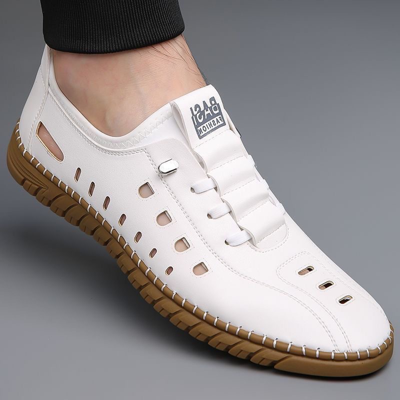 Summer Breathable New Mesh Handmade Upper Men's Work Safety Flat Slip-On Casual Beach Shoes Men_vogvips.com