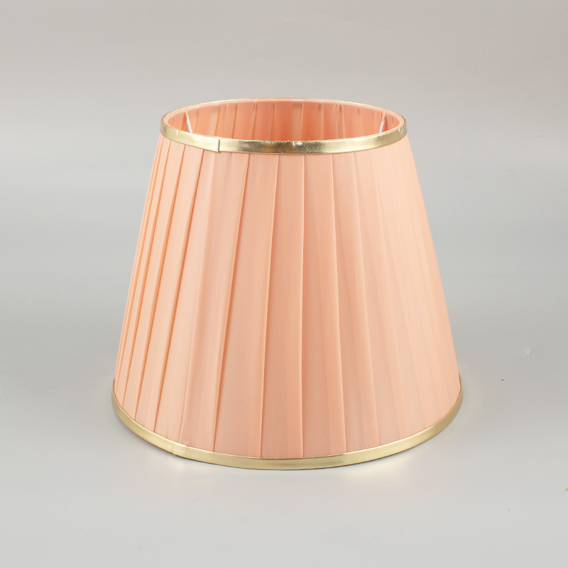 Tela transfronteriza plegable pantalla lámpara de mesa lámpara de pie lámpara de hotel sala de estar dormitorio borde dorado pantalla de tela al por mayor
