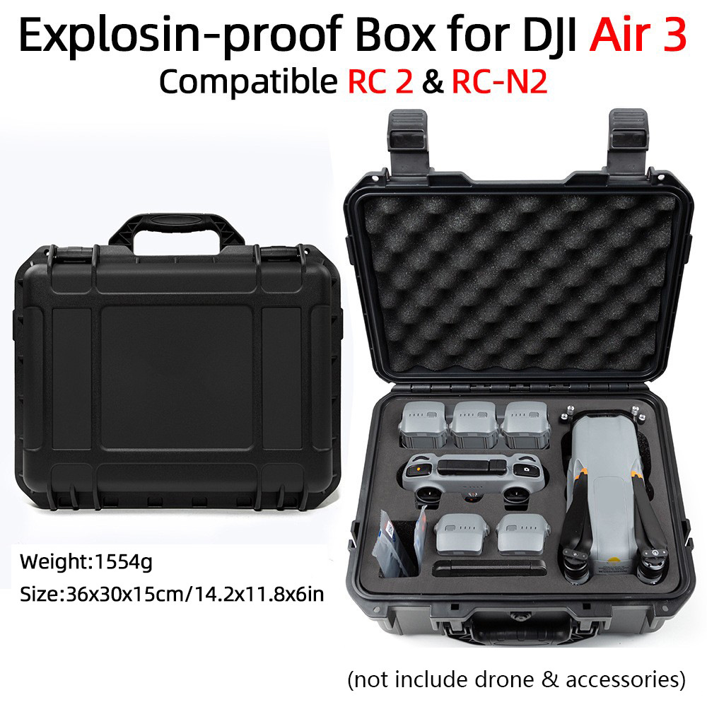 Aplicable a Dajiang air3 bolsa de almacenamiento de aire 3 caja a prueba de explosiones DJI aire 3 caja de almacenamiento con pantalla RC bolsa de control remoto