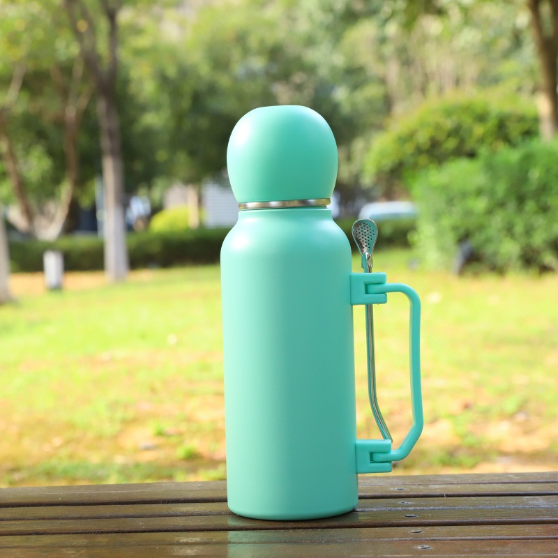 Taza de fútbol de doble vacío de alta capacidad deportivo hervidor de agua 304 taza de acero inoxidable al aire libre portátil hervidor de agua