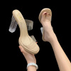 High slippers, summer footwear, fashionable crystal PVC, 2023