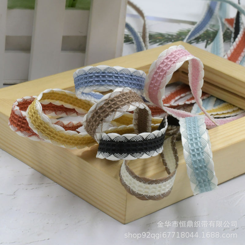 1cm小香风格子丝带服装辅料diy手工蝴蝶结发饰材料发夹饰品配件