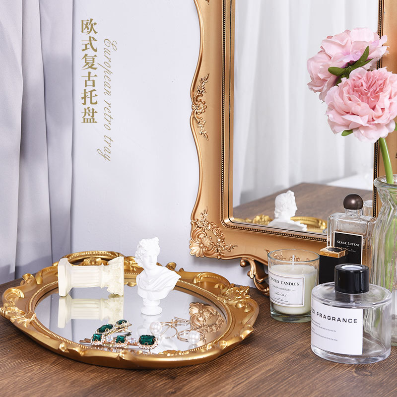 Retro mirror Tray photograph prop European style decorate shot Photography Decoration Jewelry Shot put ins Wind