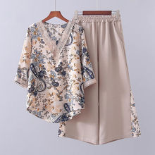 妈妈装七分袖妈妈夏装洋气老年人到岁中年婆婆中老年夏季